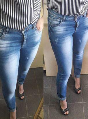 Модные женские джинсы молодежные с  ...