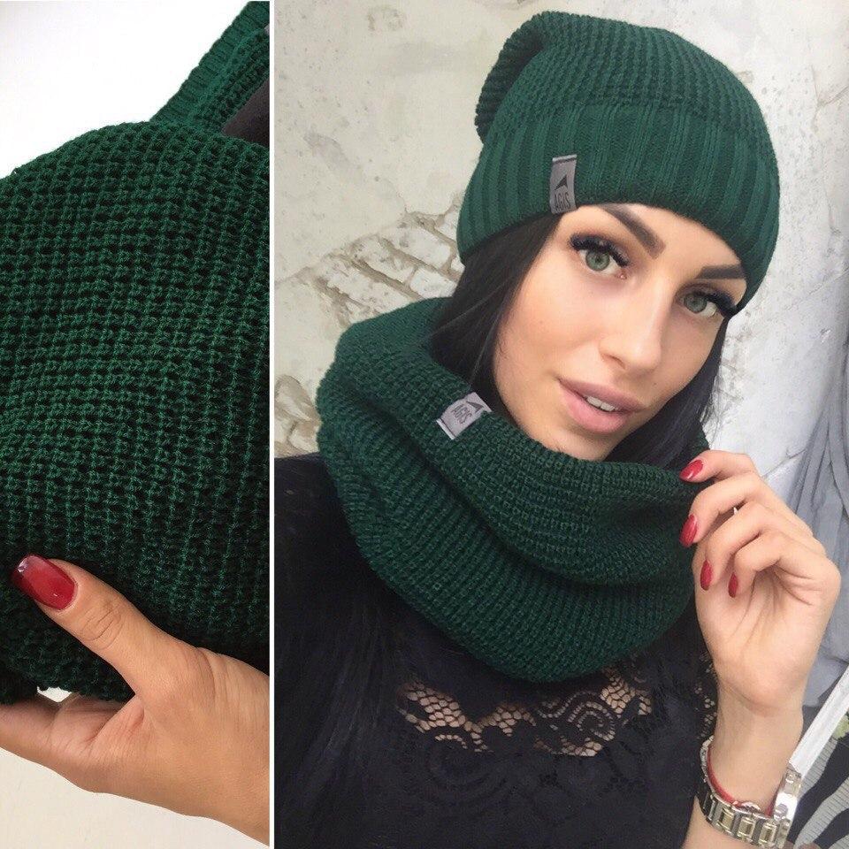 Комплект женская шапка + шарф хомут ...