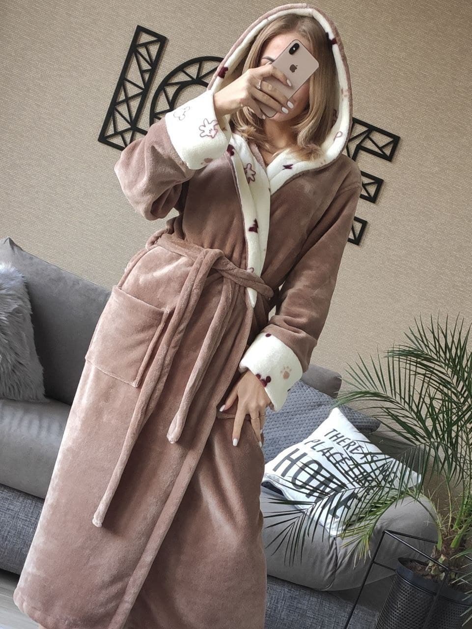 Купить Супер мягкий женский длинный халат с карманами Valerie. Плюшевый ...