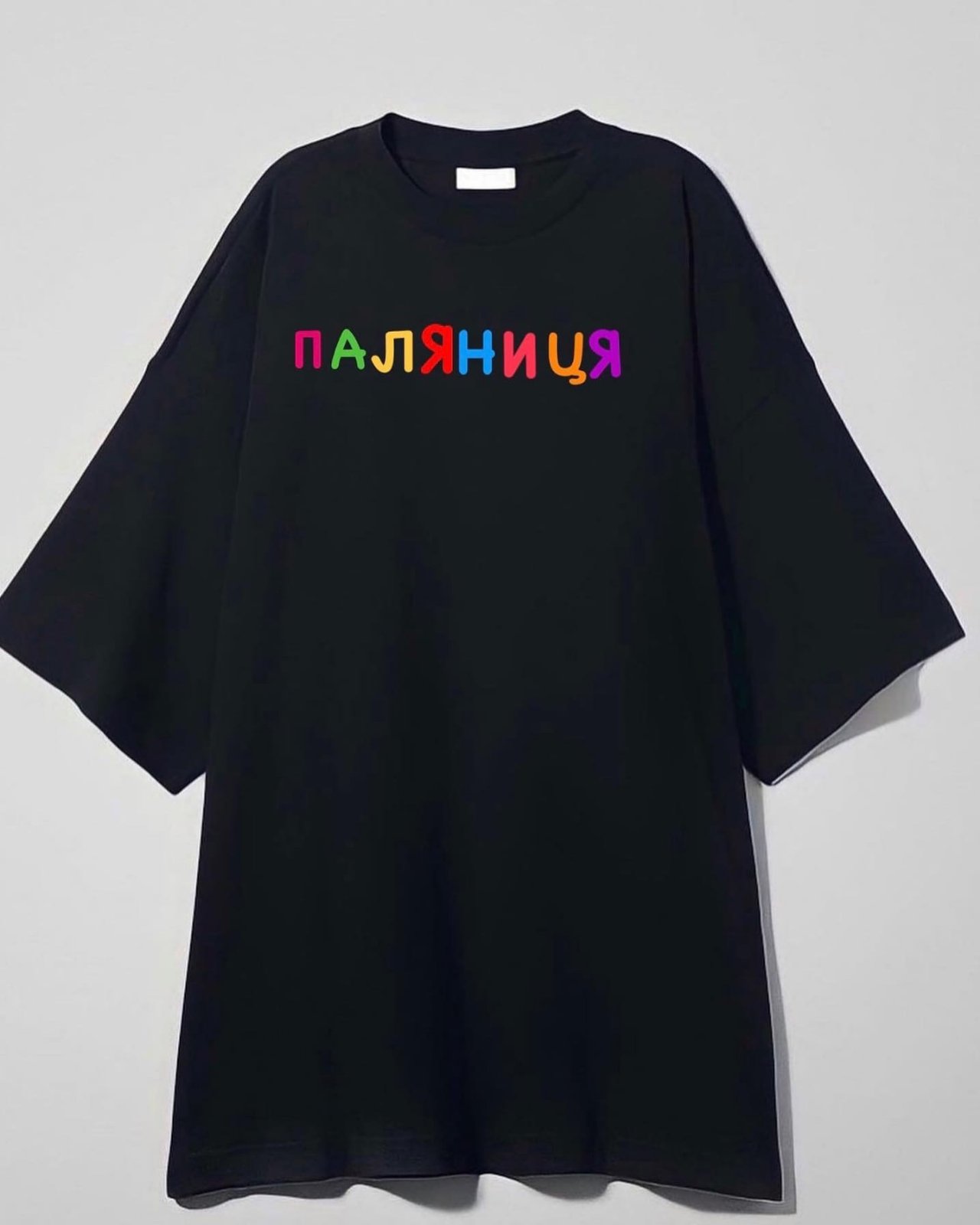 Крутая модная женская футболка туника черная 