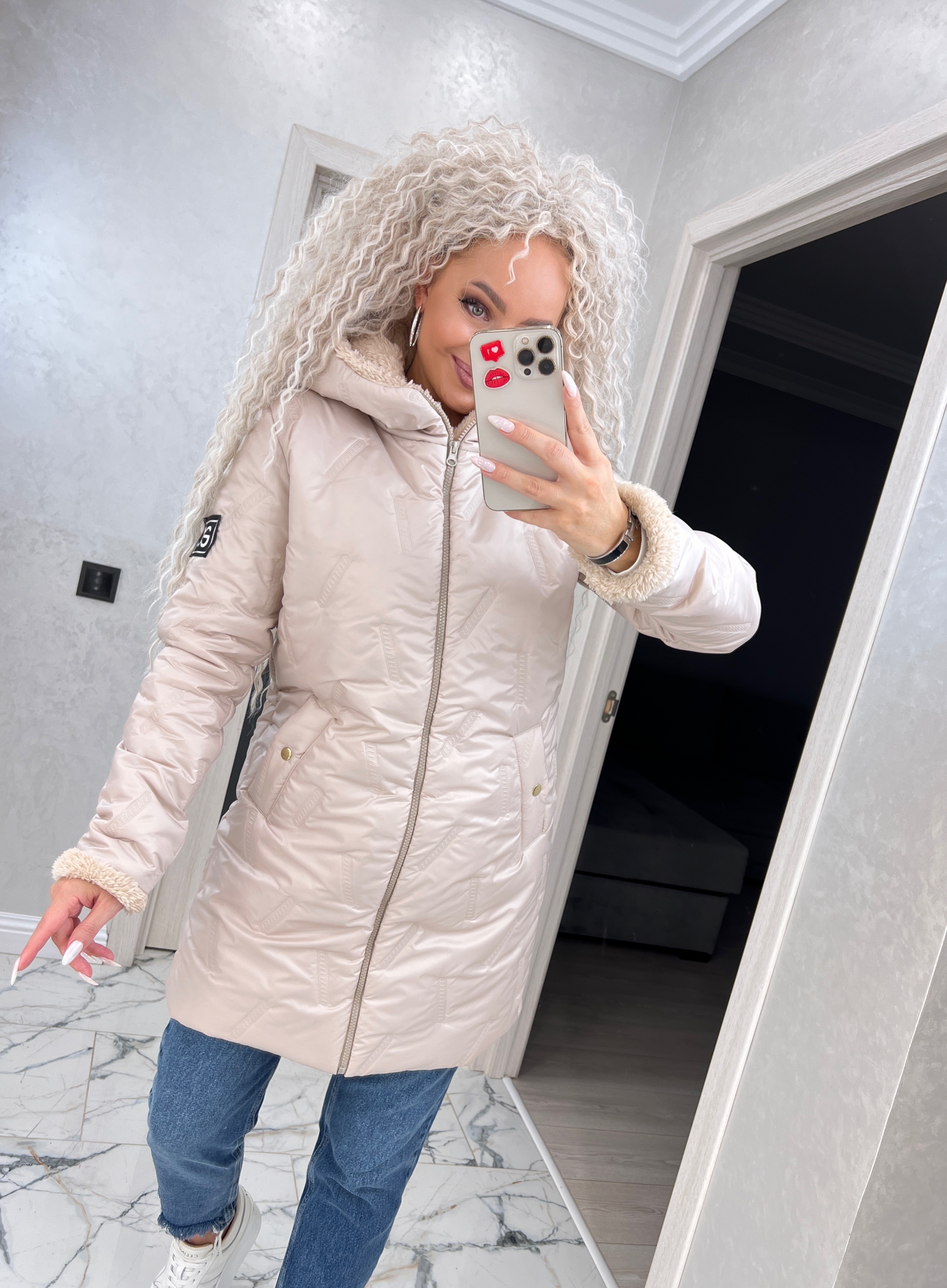 Стильне стьобане жіноче пальто- куртка зима 