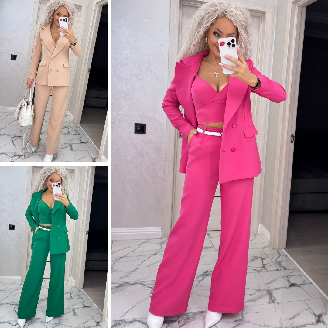 модные костюмы женские, брючный костюм тройка,  брючный костюм с пиджаком Милый дом