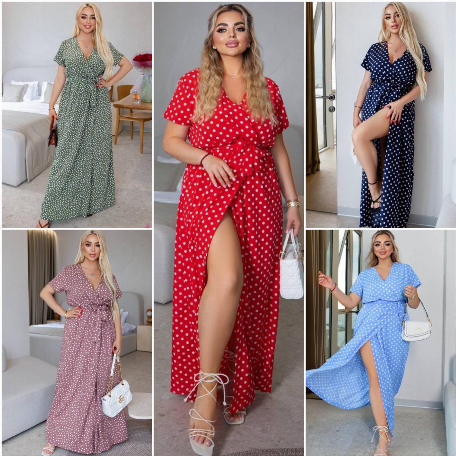 лёгкое летнее платье-макси в горох Милый дом