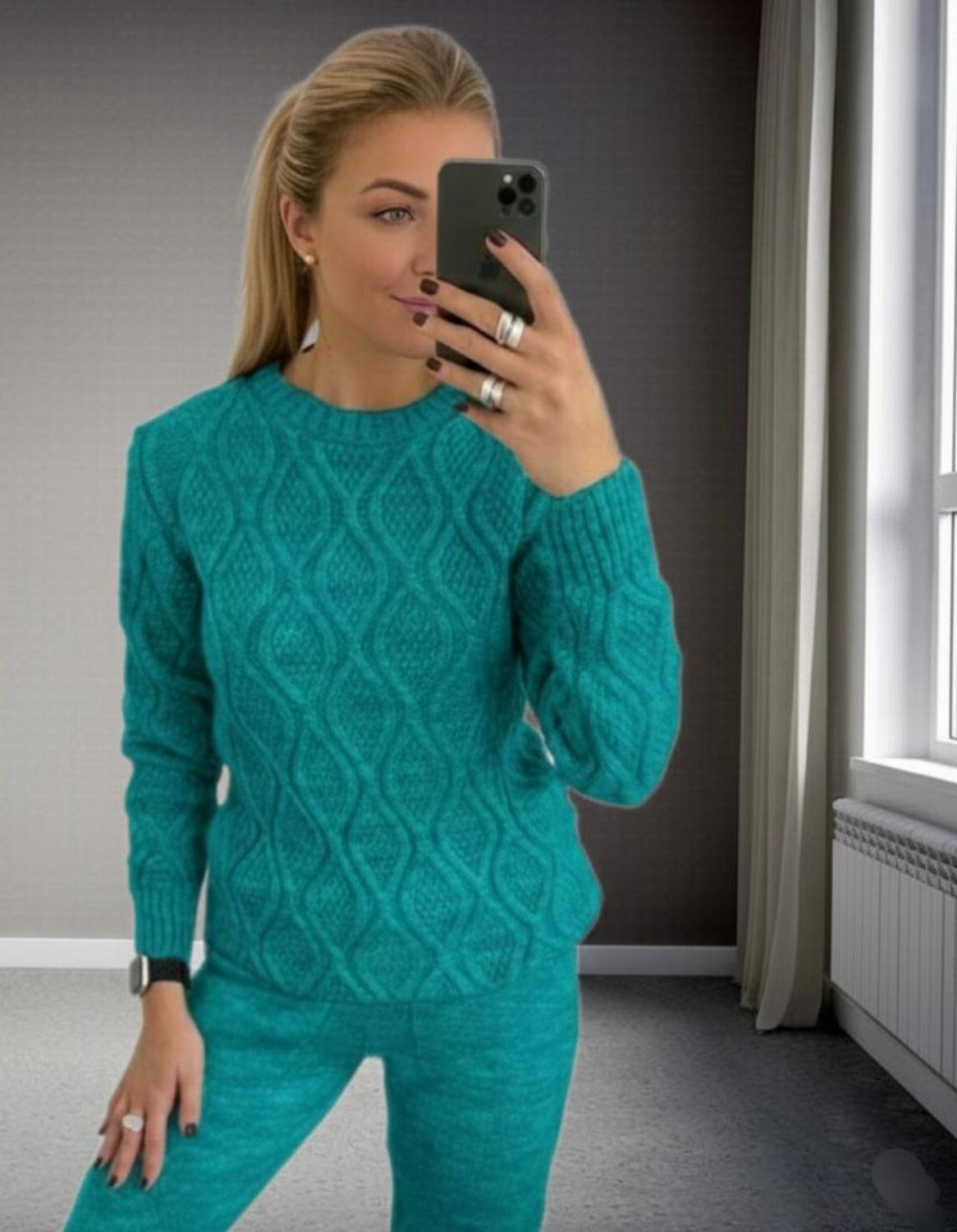 Теплий жіночий светр з красивим візерунком, Светр  ...