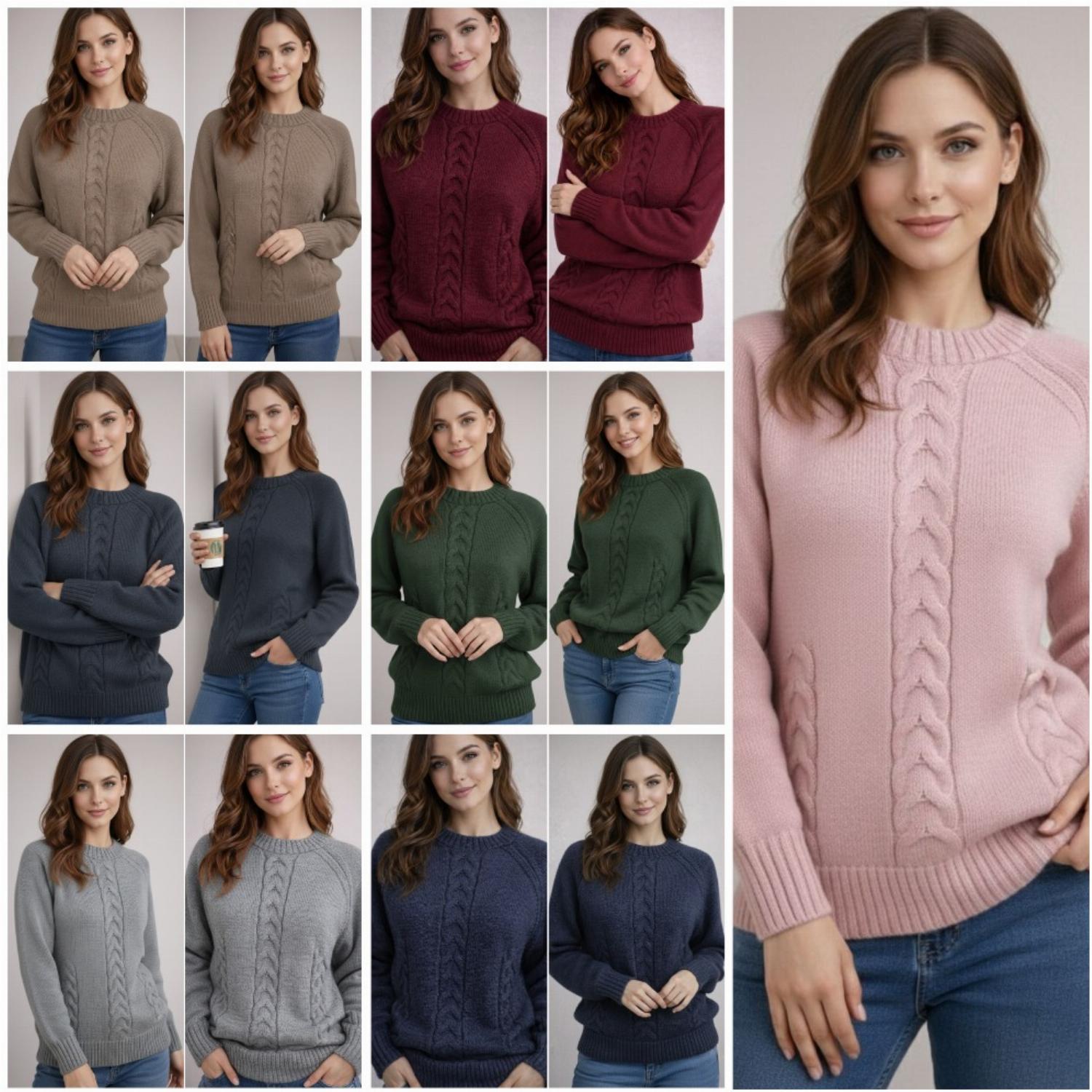 Теплый стильный женский свитер с об ...