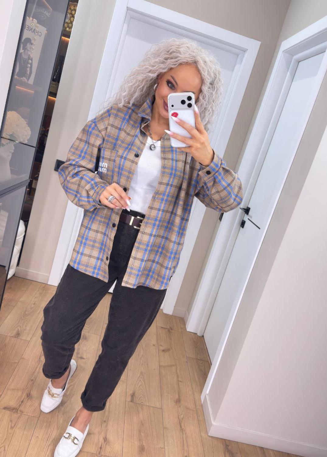 Стильна трендова кашемірова жіноча сорочка оверсай ...