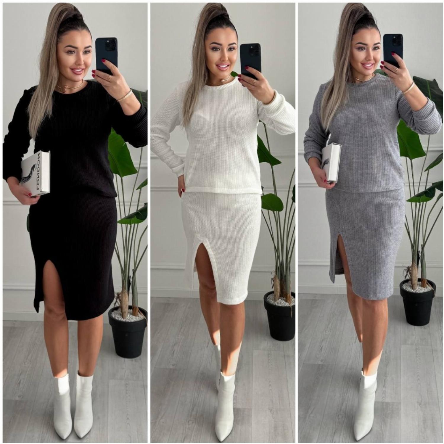 Стильный женский костюм с юбкой-мид ...