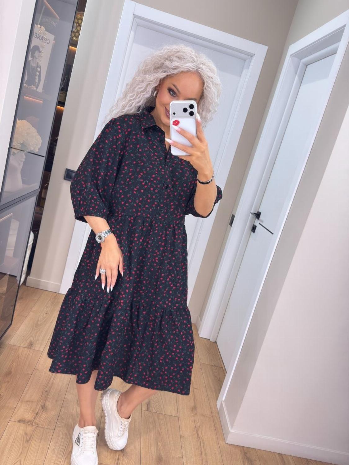 Стильна романтична сукня з квітковим принтом батал ...