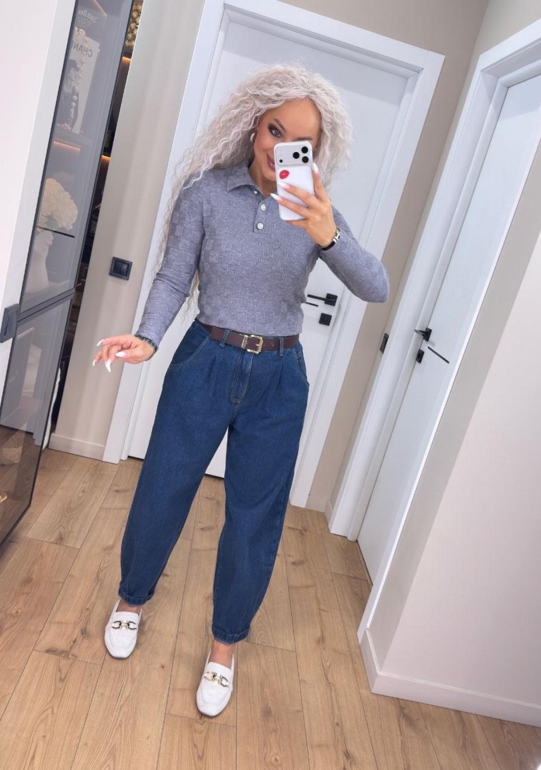 Стильна жіноча базова кофта-поло з ґудзиками  