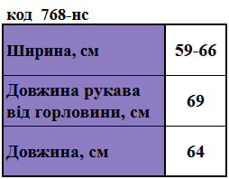 Таблица размеров