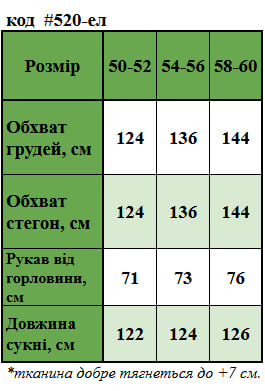 Таблица размеров