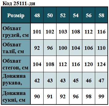 Таблица размеров