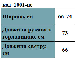 Таблица размеров