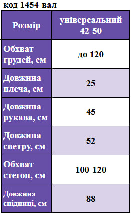 Таблица размеров