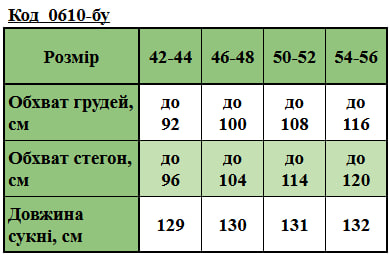 Таблица размеров