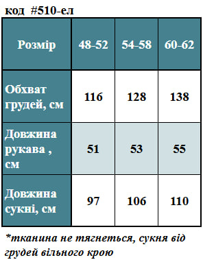 Таблица размеров