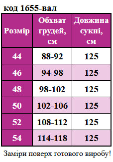 Таблица размеров
