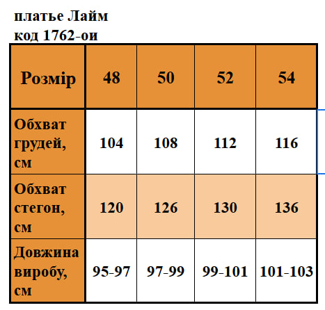 Таблица размеров