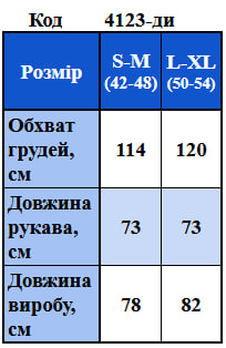 Таблица размеров