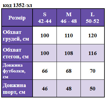 Таблица размеров