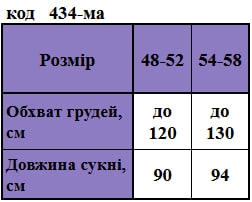 Таблица размеров