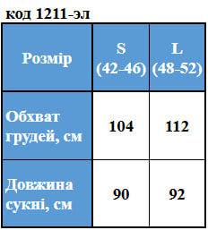 Таблица размеров