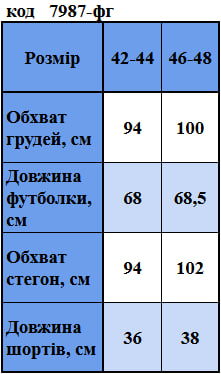 Таблица размеров
