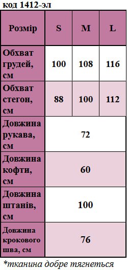 Таблица размеров