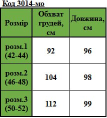 Таблица размеров