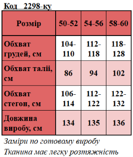 Таблица размеров
