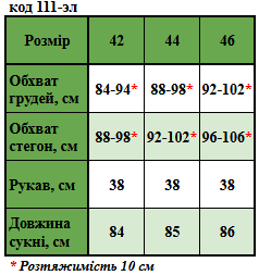 Таблица размеров