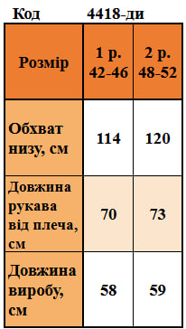 Таблица размеров
