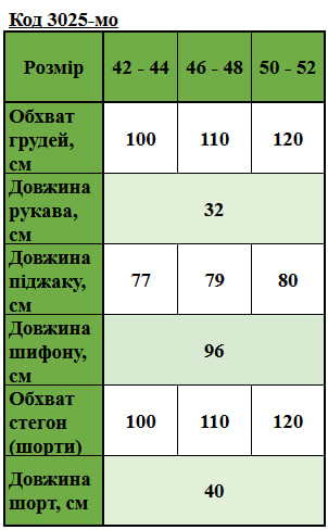 Таблица размеров