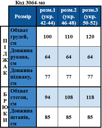Таблица размеров