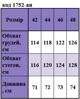 Таблица размеров